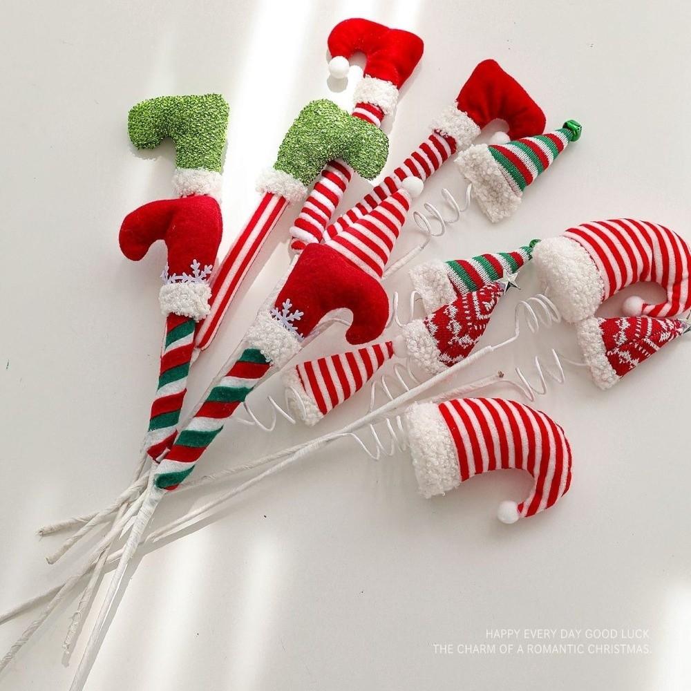 New Christmas Elf Legs Doll Larger Striped Boots Xmas Tree Decorations Stuffed Elf Leg Tree Topper Christmas Tree