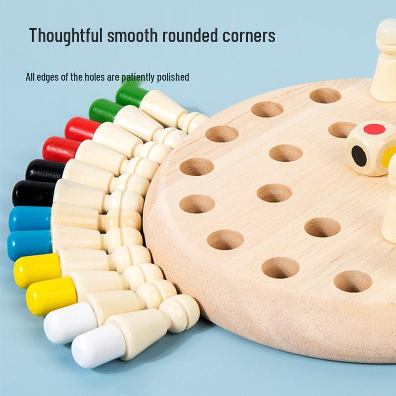 Children's Wooden Memory Chess: Educational Puzzle for Focus, Parent-Child Interaction, and Early Learning