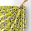 Royal Samt Stoff Polyester Zum Nähen - Motiv Bienen Und Gänseblümchen