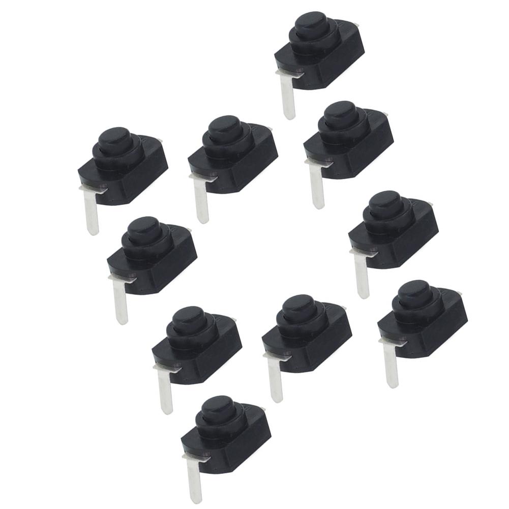 10 Pieces 1A 30V Latching On Off Push Button Switch for Mini Torch with Copper Parts for Home Appliances and Gadgets