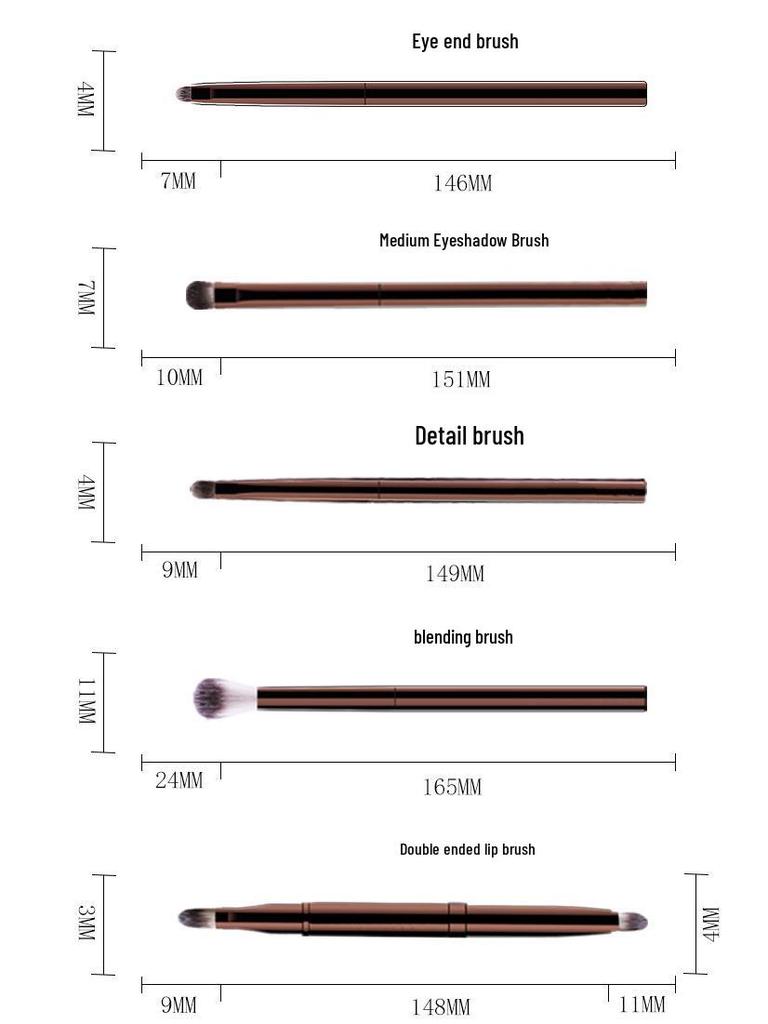 HG Complete Makeup Brush Set: Powder, Blush, Foundation, Eyeshadow, Concealer & Lip Brushes - Mo Yu Beauty Tools