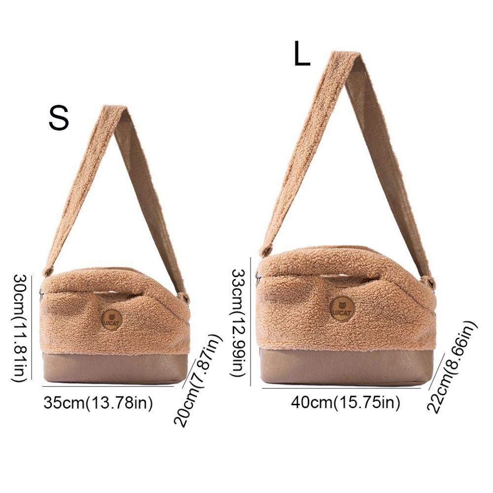Soft Pet Carrier Bag Warm Pet Tote Bag Practical Cat Handbag  Autumn Winter