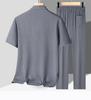 Summer Tang Suit: Lightweight Hanfu for Middle-Aged and Elderly Men - Ice Silk Short Sleeve Set