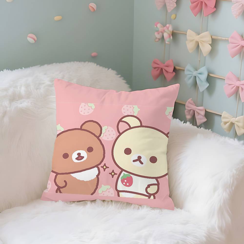 

Мультяшный чехол Kawaii с Хриллакумой, мягкая наволочка из плюшевой ткани, двусторонняя наволочка для подушки, домашние подарки 40x40CM(16x16in)