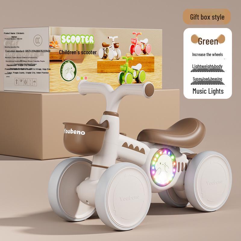 Children's Four-Wheel Balancing Glider Scooter - Pedal-Free Yo-Yo Car