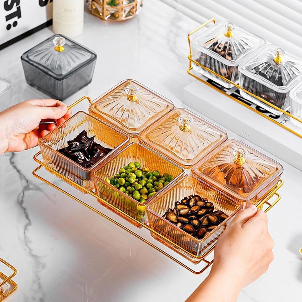 Divided Snack Serving Bowls Fruit Snacks Serving Platter Creative Food Storage Box,Dried Fruit Tray for Candy Cookies Snacks