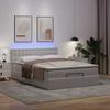 Lit ottoman - Maison Exclusive - 140x190cm - Similicuir blanc - Rangement avec LED