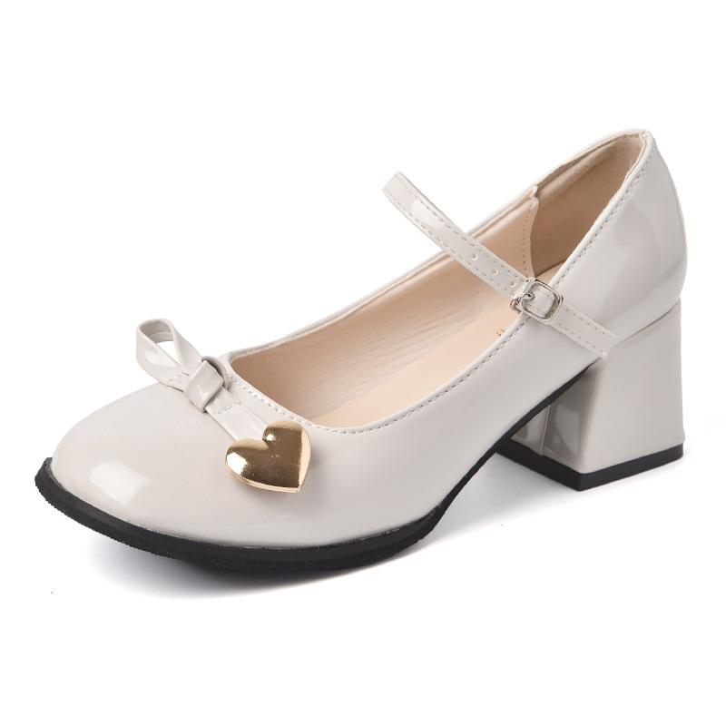 

Mary Jane thick heel fashion single shoes women s spring 2025 new fashion high heels women s bow small leather shoes 35