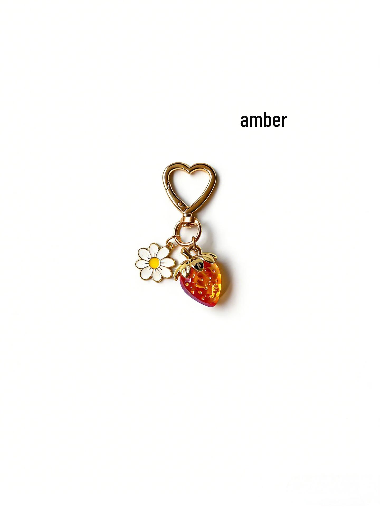 

Charming Bowknot Heart-Shaped Strawberry Keychain