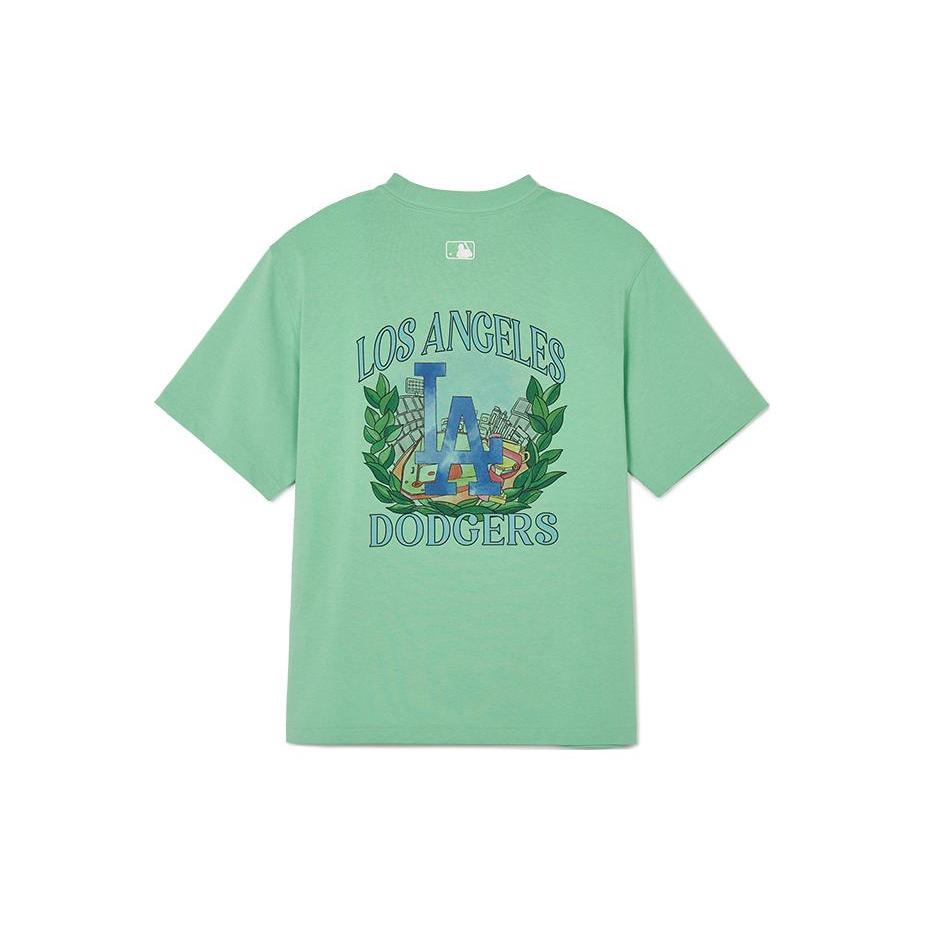 New MLB Drop Shoulder Sleeve T Shirt Unisex Hemp Green 3ATSV0943-07GNM