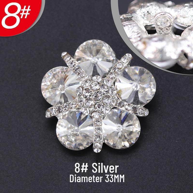 Damskie ekskluzywne czarne modne metalowe guziki z futra norek z wzorem płatków ze strasów