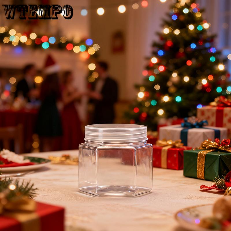 WTEMPO DIY Empty Plastic Decorative Jars with Lids Beads/Headbands/Buttons/Keyrings Containers Handicrafts Storage Jars Clear Wide Mouth Package Jars