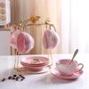 Europäisches Keramik-Kaffee-Tassen- und Untertassen-Set