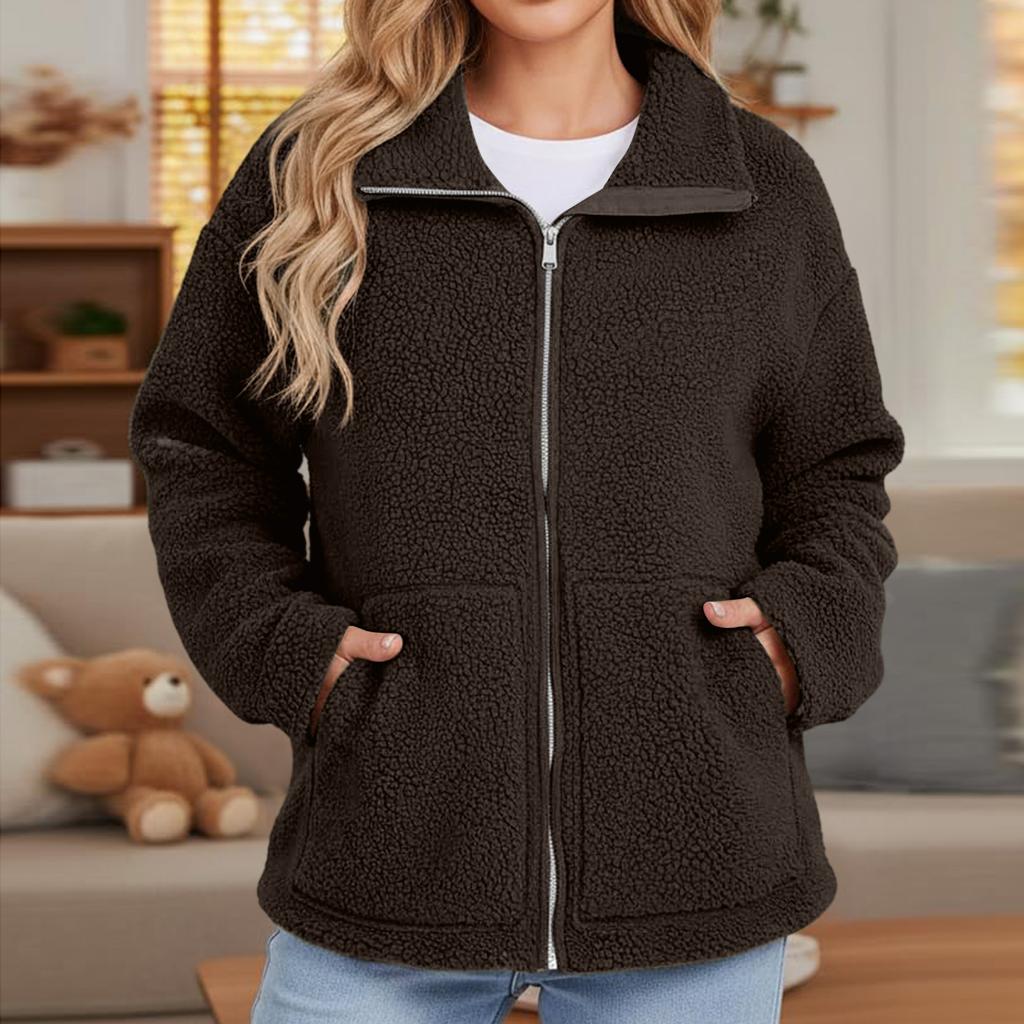 Damska gładka luźna bluza z kapturem z jedną kieszenią casual