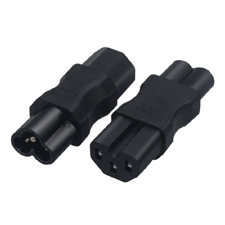 Small PDU Power Adapter, C6 to IEC320 C15 Female Connectors IEC320 C15 to C6 Cloverleaf Power Adapter for Travel Use