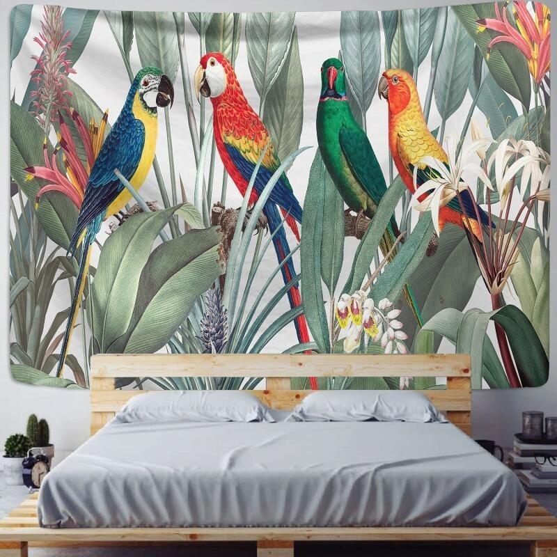 Wandteppich, Pflanzenserie, bedruckt, für Zuhause, zum Aufhängen, Stoff, Wandbehang, Strandtuch, Strandsitzdecke