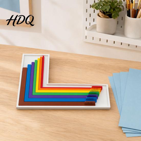 L-shaped Ruler 7Pcs/Set Paper Crafting Alignment Rulers with Storage Case Color-Coded L-Shaped