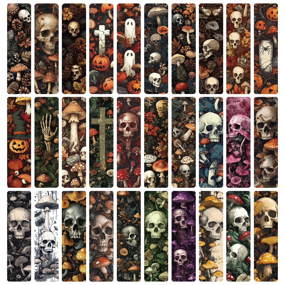 

30 шт. Закладка «Гриб и череп» для чтения, канцелярские товары, граффити-бумага, для офиса, скрапбукинга, открытка, для студентов, DIY, креативная закладка