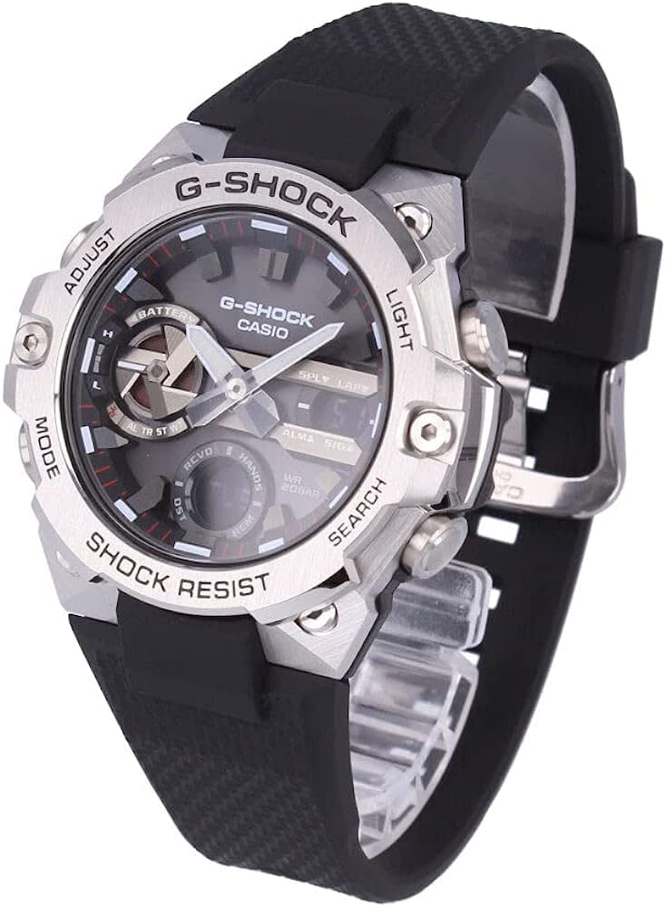 CASIO Bluetooth Watch with Tough Solar and Stainless Steel G-SHOCK G-STEEL Men's Case, GST-B400-1A