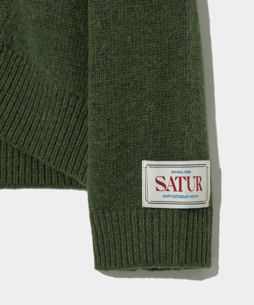 Seteo Dublin Asymmetrical Cashmere Blend Knit Olive Khaki (Type B)