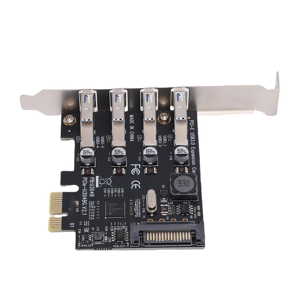 PCI E USB3.0 Expansion Card Support for Windows 11 10 8 X 7 Vista XP Desktop PC 5Gbps Superspeed 4 Ports Self Powered