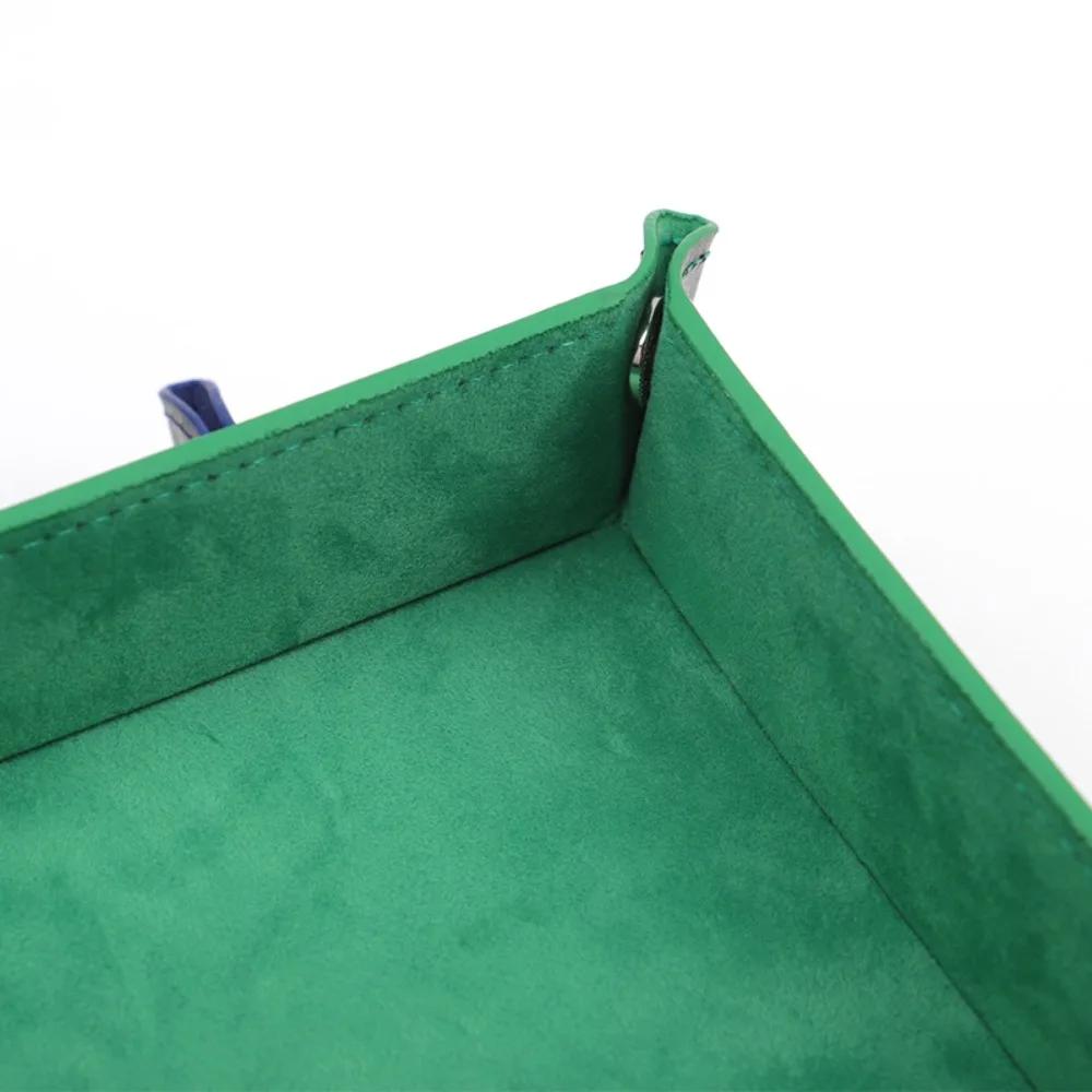 Game Hexagon Dice Rolling Folding Storage Tray Holder Creative Pu Leather Velvet Folding Tray Dice Mat Office Desktop Storage