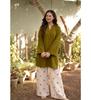 Women's Cotton Kurta Pant Set Elegant Stylish Mandarin Collar 3/4 Sleeves Cord Set