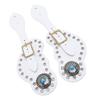 2Pcs Spur Strap Set Artificial Leather Rhinestone Decorations Adjustable Spur Holder for Cowboys