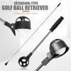 Utdragbar golfbollplockare Rostfritt stålskaft Teleskopstång Golf Utomhus Sporttillbehör Bärbart plockverktyg