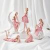 Flower Fairy Resin Ornaments Pink Angel Girl Home Decor On Desk Accessories Kawaii Figurine Home Decoration