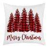 New Christmas Short Plush Pillow Cover Peach Skin Digital Printing Cushion Cover Christmas Snowman Pattern