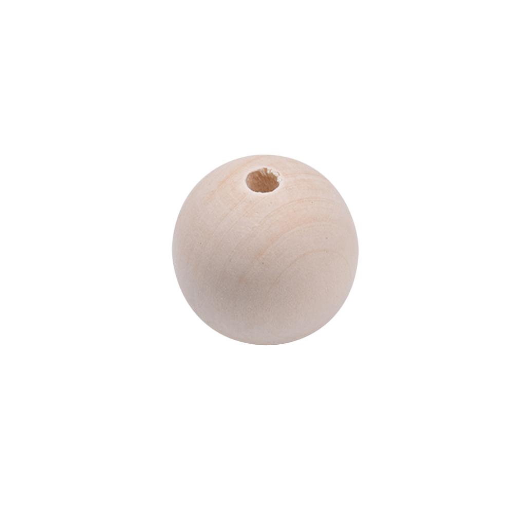 50pcs Wooden Round Beads Spacer Jewelry Necklace Bracelet Making Crafting DIY Beads Assorted Kit