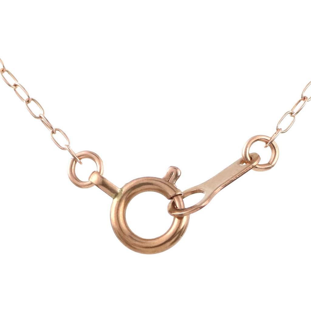 SUEHIRO Ribbon K10 Pink Gold Diamond Pendant Gift Necklace,