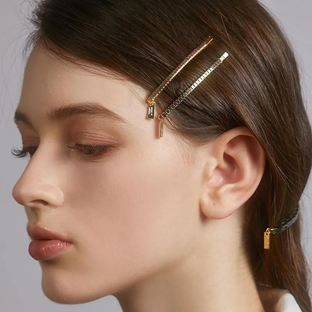 Hematite Stick Bobby Pin-S LFSL0322 Metallic Pink