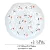 Korean Ins Style Handmade Ceramic Plate Irregular Floral Cake Dessert Dish