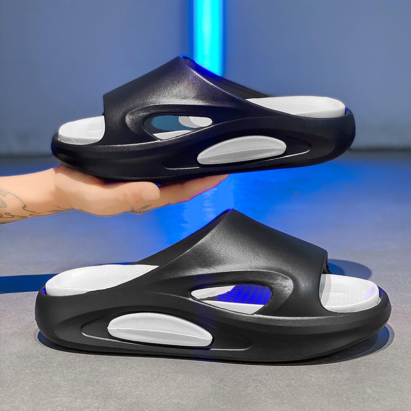 New Mens Slide Shoes Outside Beach Sandal Shoes Indoor Plush Comfort Soft Anti-Skid Slides Flip-Flops Men Bathroom Slide Shoes Home Shoes