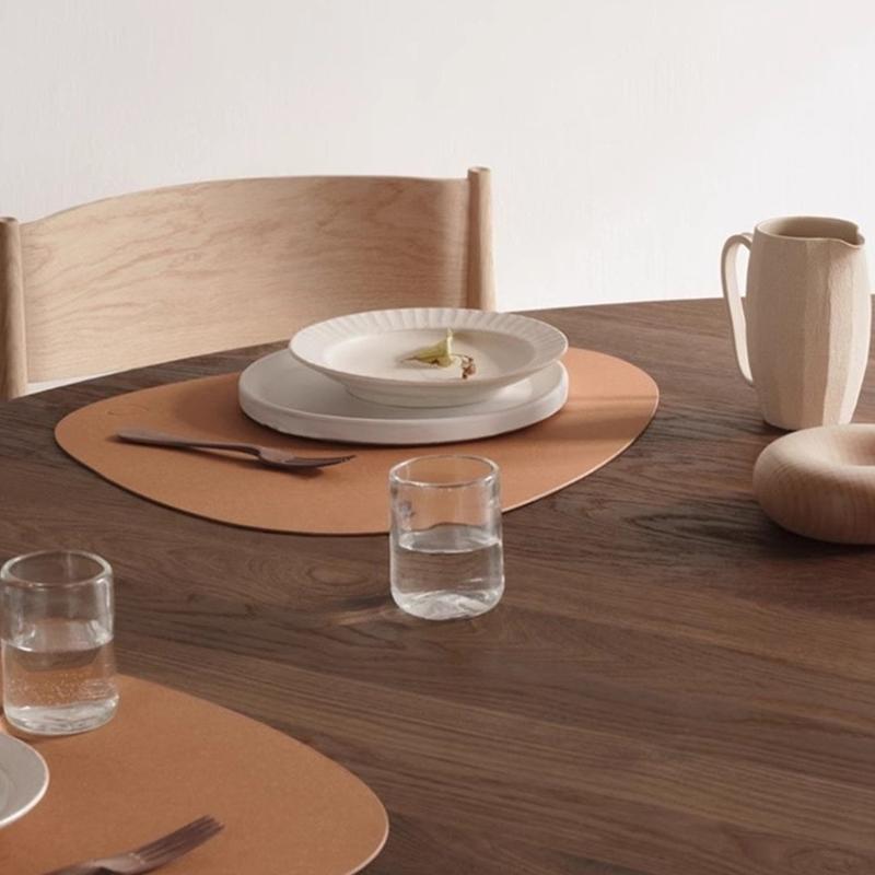 Double-Sided Leather Placemat Teacup Coasters Waterproof And Oil-Proof Table Mats Western Restaurant Heat-Insulating Mats