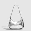 Niche Design Silver Underarm Bag for Women, 2025 New Trendy High-end Fashion Versatile Shoulder Baguette Bag