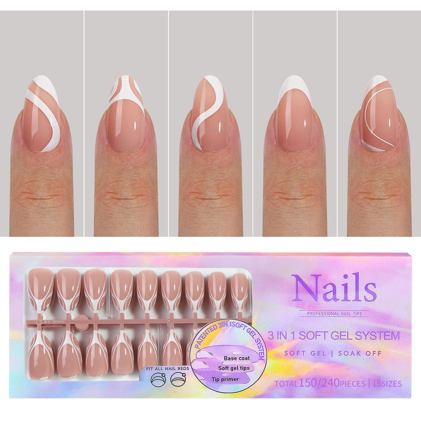 French Style Seamless Removable Nail Art Stickers – Wearable Fake Fingernails