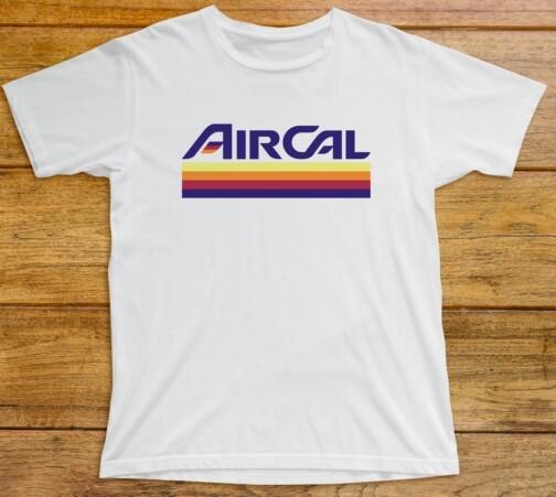 Футболка AirCal 635 Ретро 1980-х Авиакомпания Авиация Pan Am TWA PSA Ozark Калифорния 2XL