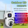 EU Plug 8MP WIFI Surveillance Camera Dual Lens Dual Screen IP Cameras Wireless Outdoor Auto Tracking Night Vision 8X Digital Zoom CCTV Camera