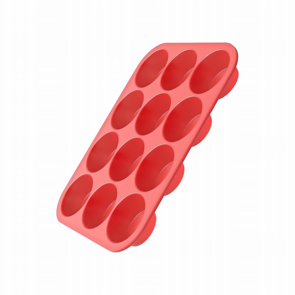 Iron-clad 12-hole silicone baking mold Cake mold Household baking pan Oven thickened egg tart high temperature resistant jelly mold красный