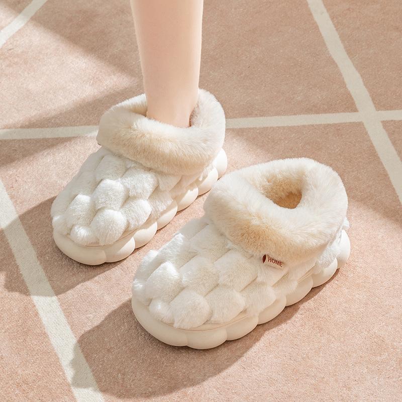 Spot Cotton Slippers Household Autumn and Winter Indoor Warm Home Thick Bottom Couple Plush Slippers Home Winter