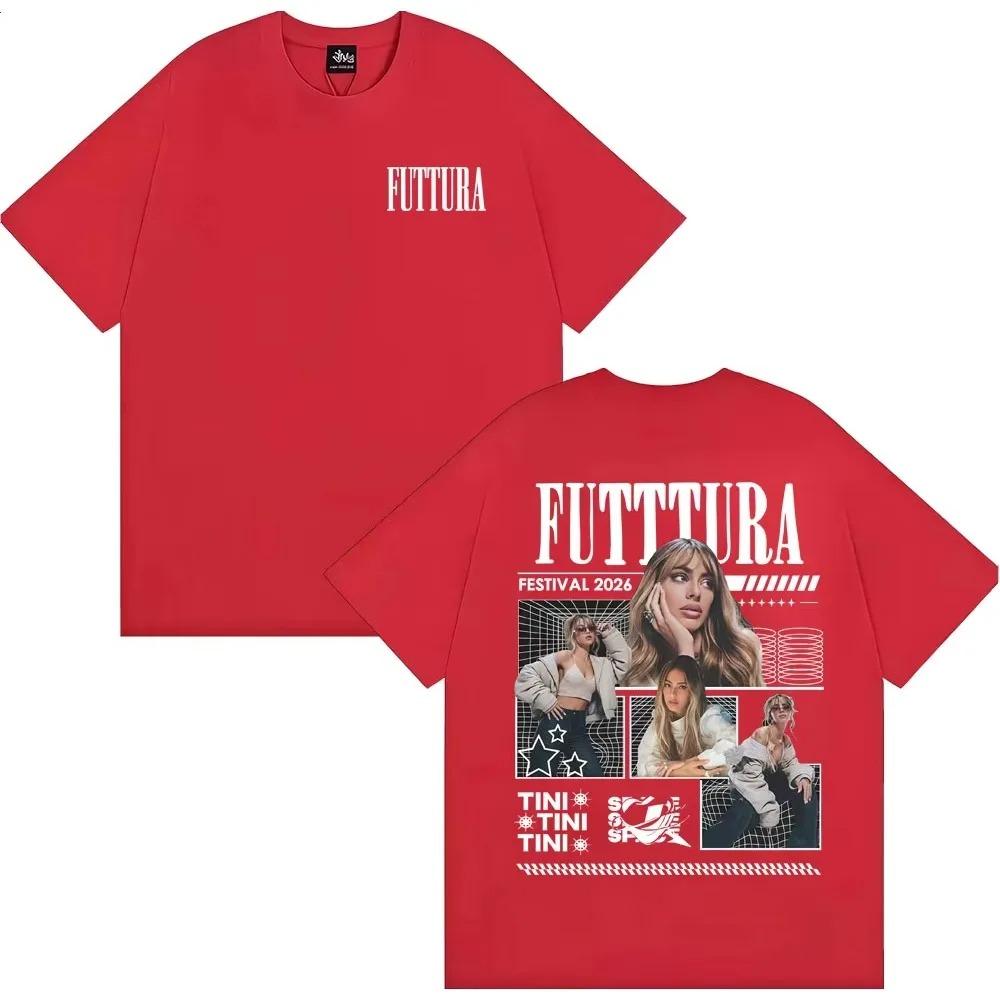 Singer Tini Stoessel Futtura Album 2026 Merch TShirt Unisex Retro Aesthetic TShirt Comfortable Cotton Short Sleeve TShirt