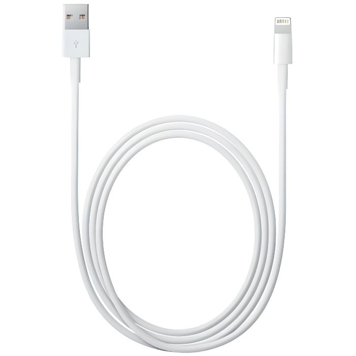 Câble USB Chargeur - Lot de 5 - iPhone - 2M - Blanc - Compatible avec plusieurs modèles