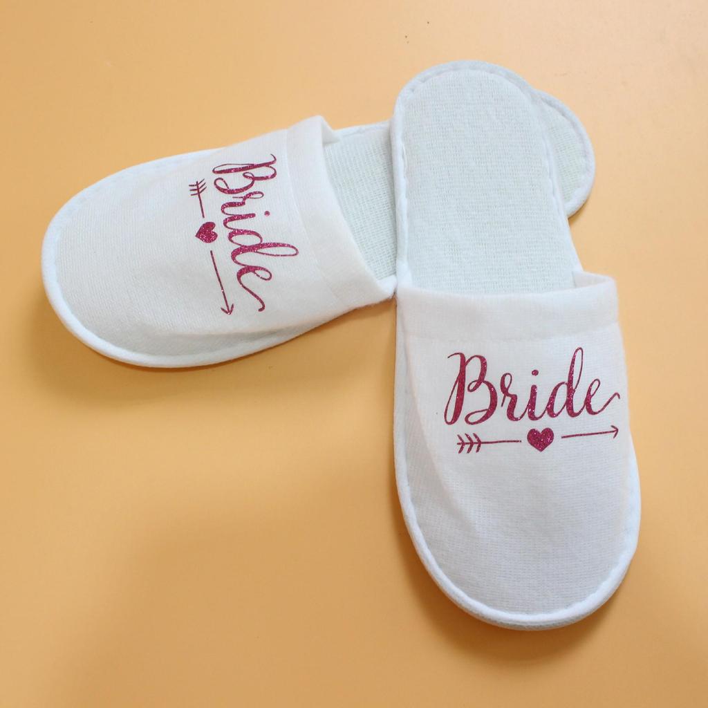 Bridesmaid Wedding Pajama Party Slippers - Colorful Letter Design