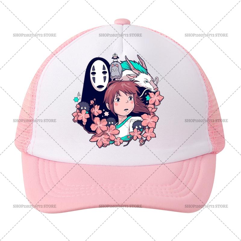 Totoro Baseball Cap Women Cute Cartoon Miyazaki Anime Print Peaked Caps Hip Hop Outdoor Trucker Mesh Hats Summer SunHat Gift