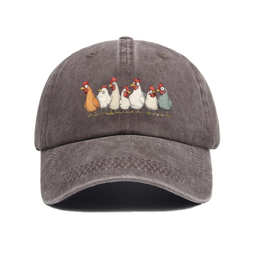 Hot Thanksgiving Flock Logo Print Washed Retro Print Baseball Cap Dad Hat Dad Hat