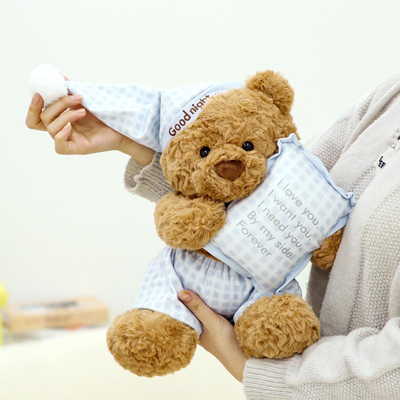 Echte Seth Dudu Pyjama Bär Plüschtiere niedliche Teddybär Puppe Kinder begleiten schlafendes Wurfkissen