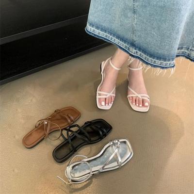 Damen Sandalen Lässig Sommer Zehenfrei Leicht Bequeme Flats Outdoor Zehensteg Strand Sandalen